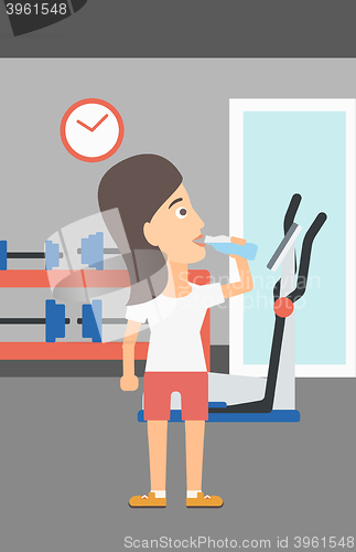 Image of Woman drinking water.