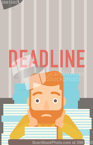 Image of Man having problem with deadline.