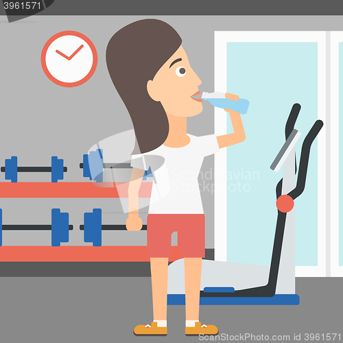 Image of Woman drinking water.