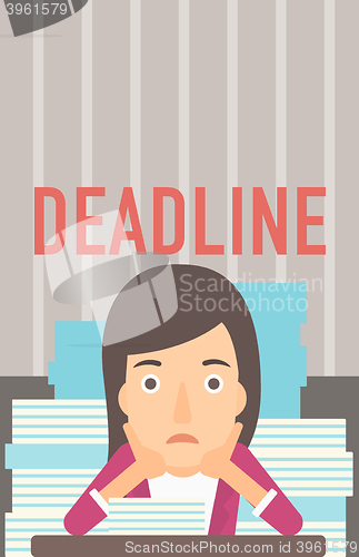 Image of Woman having problem with deadline.