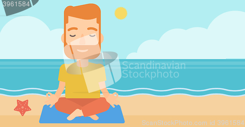 Image of Man meditating in lotus pose.