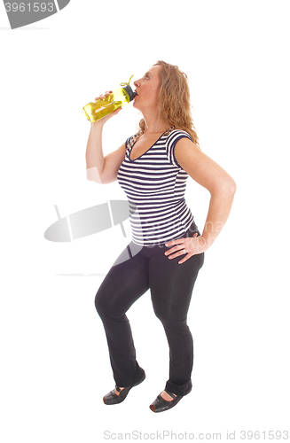 Image of Workout woman with her water bottle.