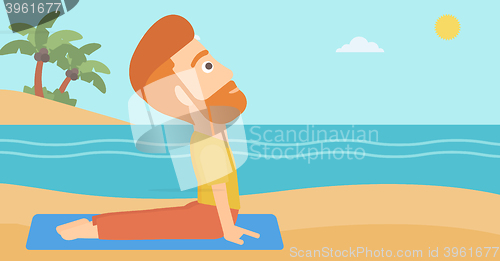 Image of Man practicing yoga.