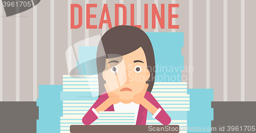 Image of Woman having problem with deadline.