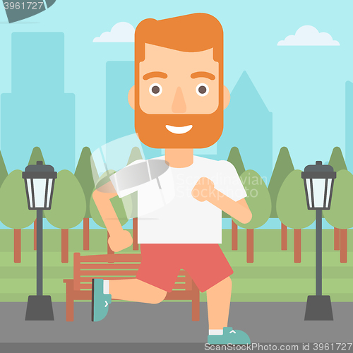 Image of Sportive man jogging.