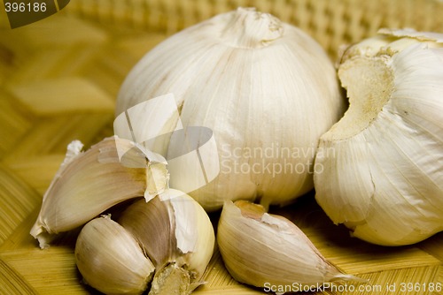 Image of garlics in the basket