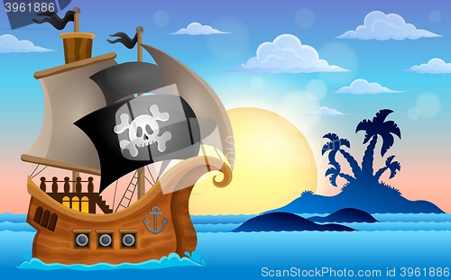 Image of Pirate ship near small island 4