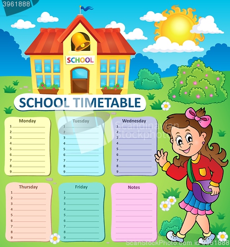 Image of Weekly school timetable topic 3