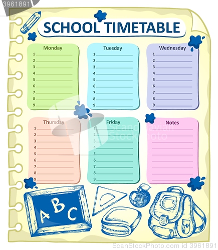 Image of Weekly school timetable topic 4