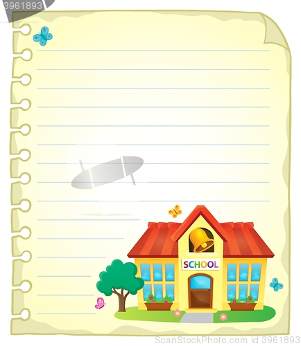 Image of Notepad page with school building 1