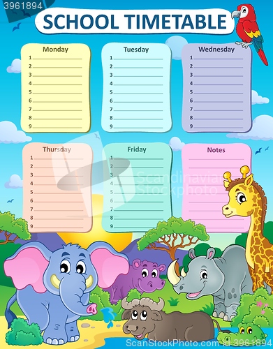 Image of Weekly school timetable thematics 4