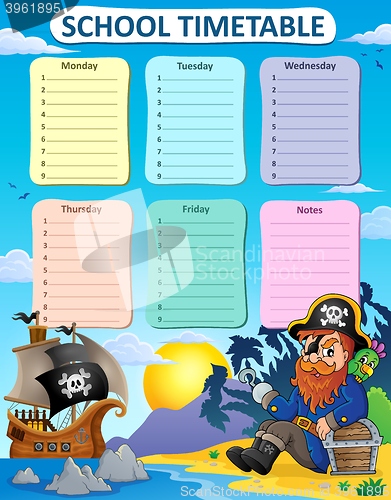 Image of Weekly school timetable thematics 6