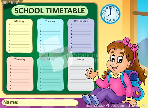Image of Weekly school timetable theme 7