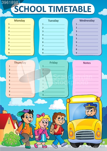 Image of Weekly school timetable theme 9
