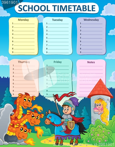 Image of Weekly school timetable thematics 9