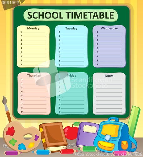 Image of Weekly school timetable topic 6