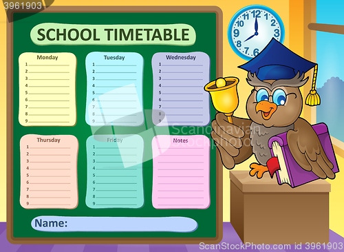 Image of Weekly school timetable topic 9