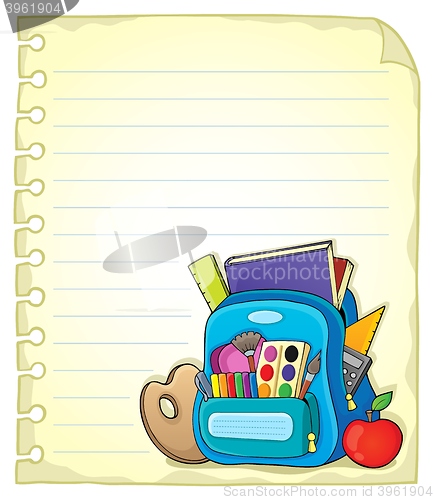 Image of Notebook page with schoolbag 1