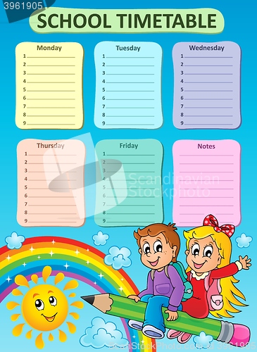 Image of Weekly school timetable topic 7
