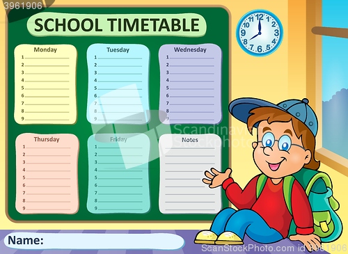 Image of Weekly school timetable theme 6