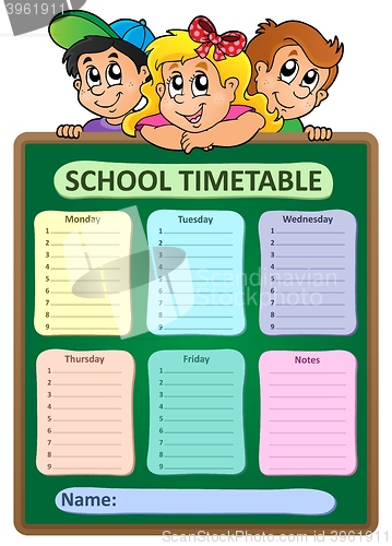 Image of Weekly school timetable theme 5