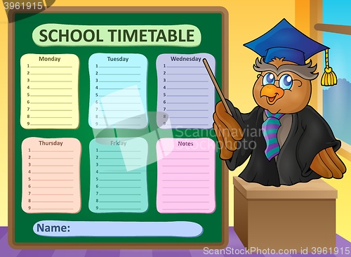 Image of Weekly school timetable topic 8