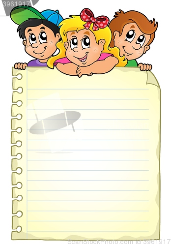 Image of Notepad page with children theme 1