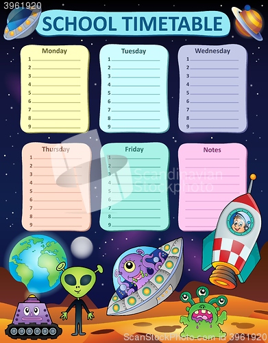 Image of Weekly school timetable thematics 8