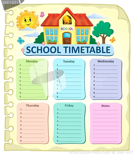 Image of Weekly school timetable thematics 7