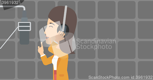 Image of Singer making record. 