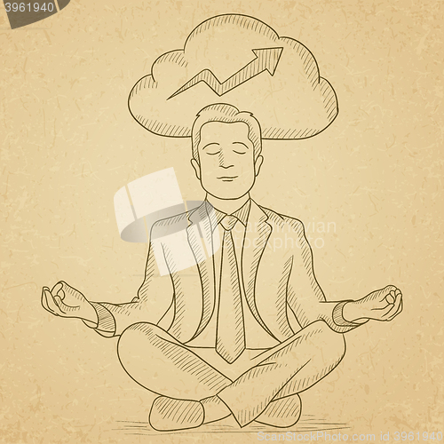 Image of Peaceful businessman meditating.