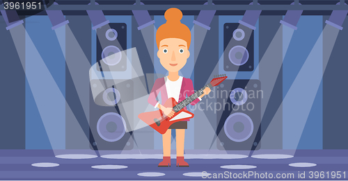 Image of Musician playing electric guitar.