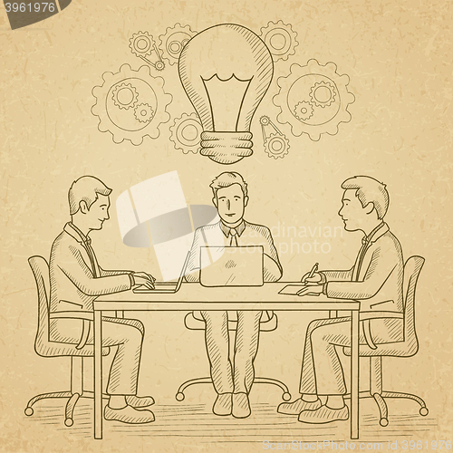 Image of Business team brainstorming.