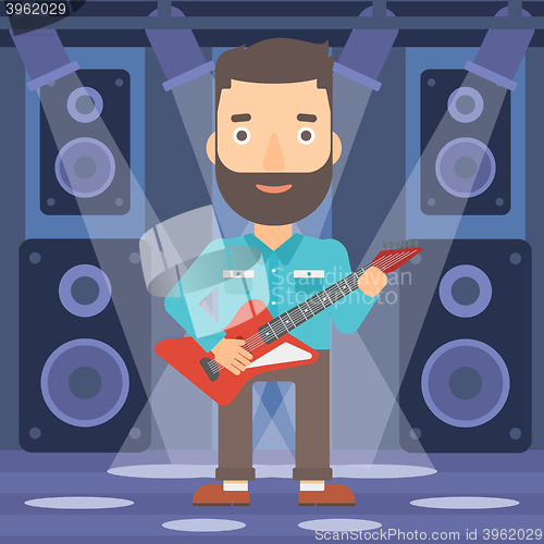 Image of Musician playing electric guitar.