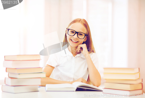 Image of student girl studying at school