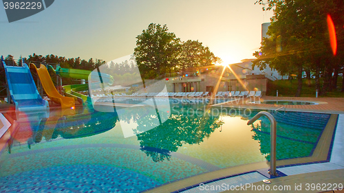 Image of swimming pool in beautiful park