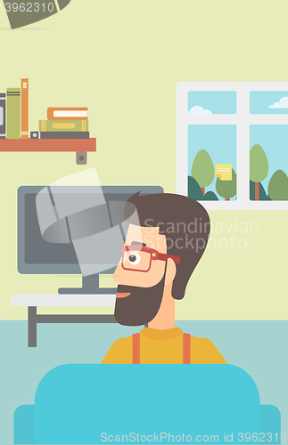 Image of Man watching TV.