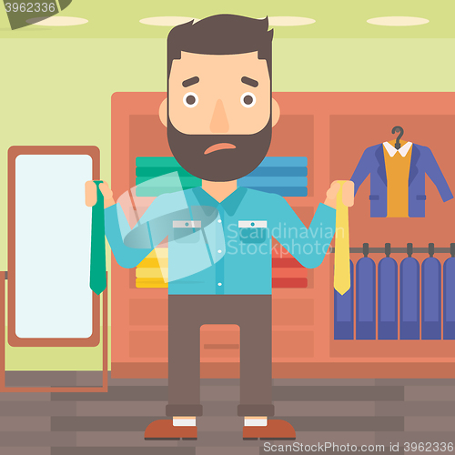 Image of Customer choosing neckties.