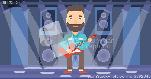 Image of Musician playing electric guitar.