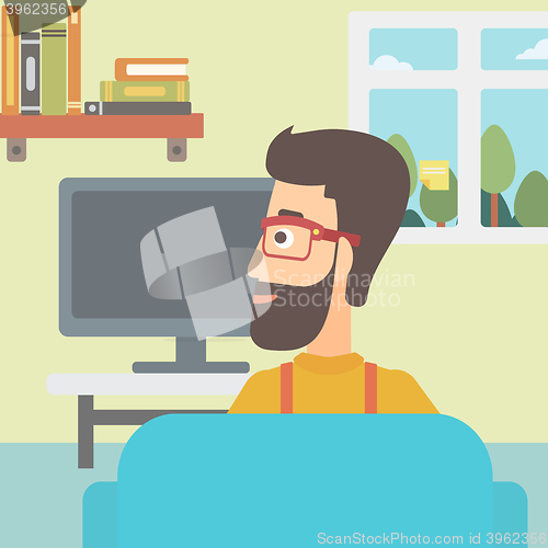 Image of Man watching TV.