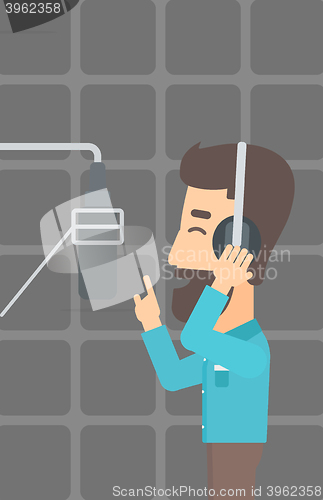 Image of Singer making record. 