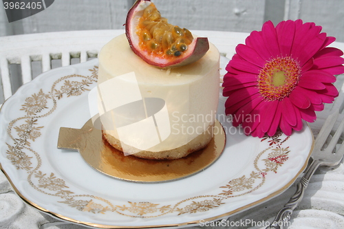 Image of Pastry with mousse of passion fruit