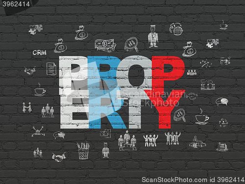 Image of Finance concept: Property on wall background