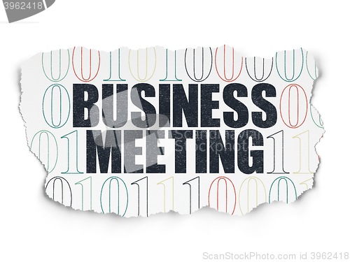 Image of Business concept: Business Meeting on Torn Paper background