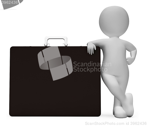 Image of Copyspace Briefcase Means Man Render And Entrepreneur 3d Renderi