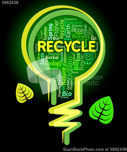 Image of Recycle Lightbulb Indicates Eco Friendly And Ecological