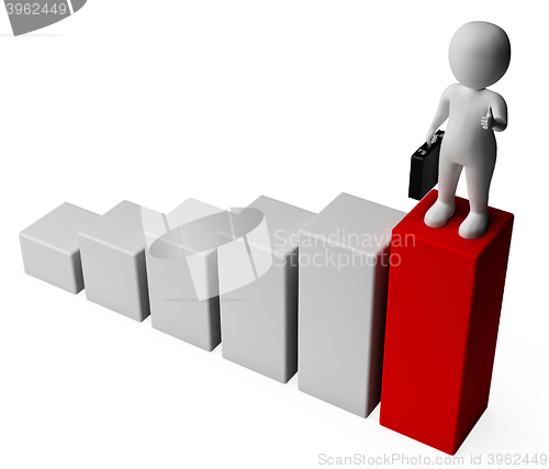 Image of Graph Success Shows Business Person And Advance 3d Rendering