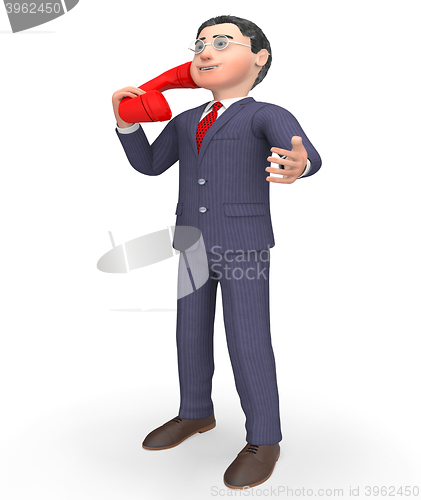 Image of Talking Phone Indicates Call Us And Calling 3d Rendering