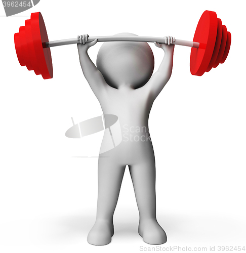 Image of Weight Lifting Means Physical Activity And Confident 3d Renderin