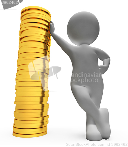 Image of Savings Money Indicates Illustration Riches And Coins 3d Renderi